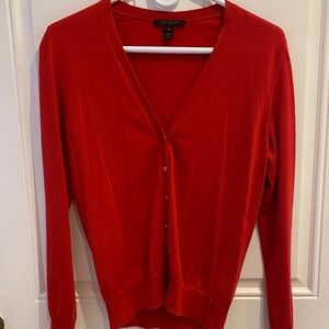 Vintage Louis Vuitton Silk Wool & Cashmere Button-Front Cardigan Small Red 2009